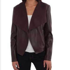 Bagatelle Faux Leather Drape Jacket